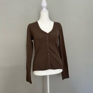 NWT Gap khaki v-neck ribbed cardigan